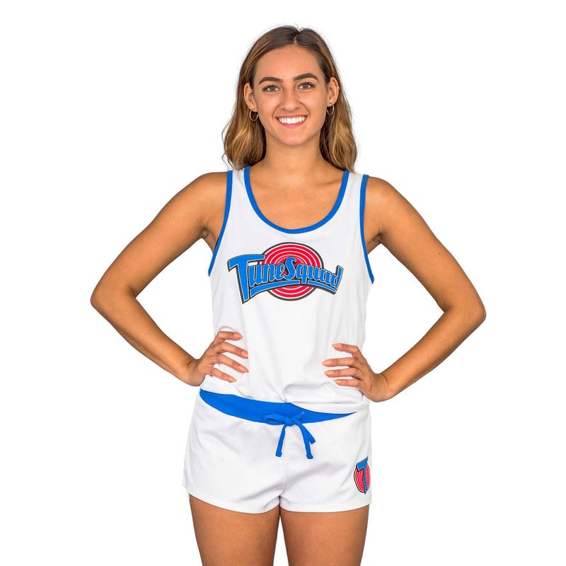 Underboss Tune Squad Varsity Halloween Costume Pajamas Shorts and Tank Top - Bunny #10 - Small - Halloween Basketball Costume for Women - Image 1